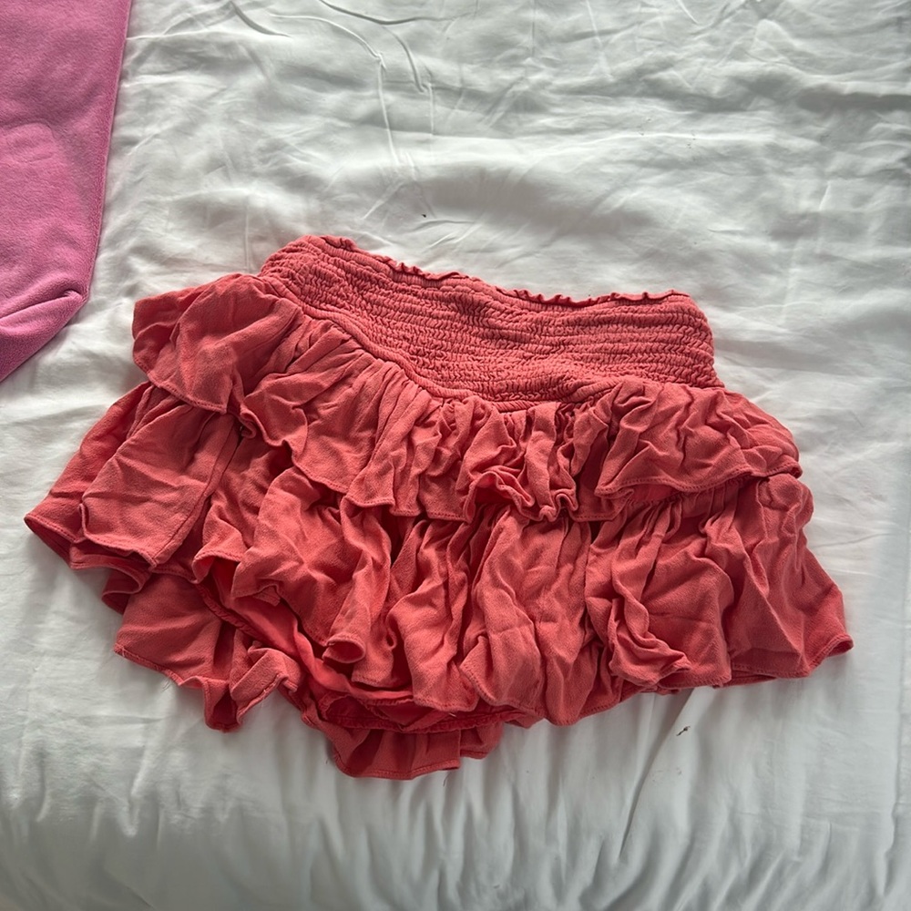 Rocks and rags mini ruffle skirt in color coral